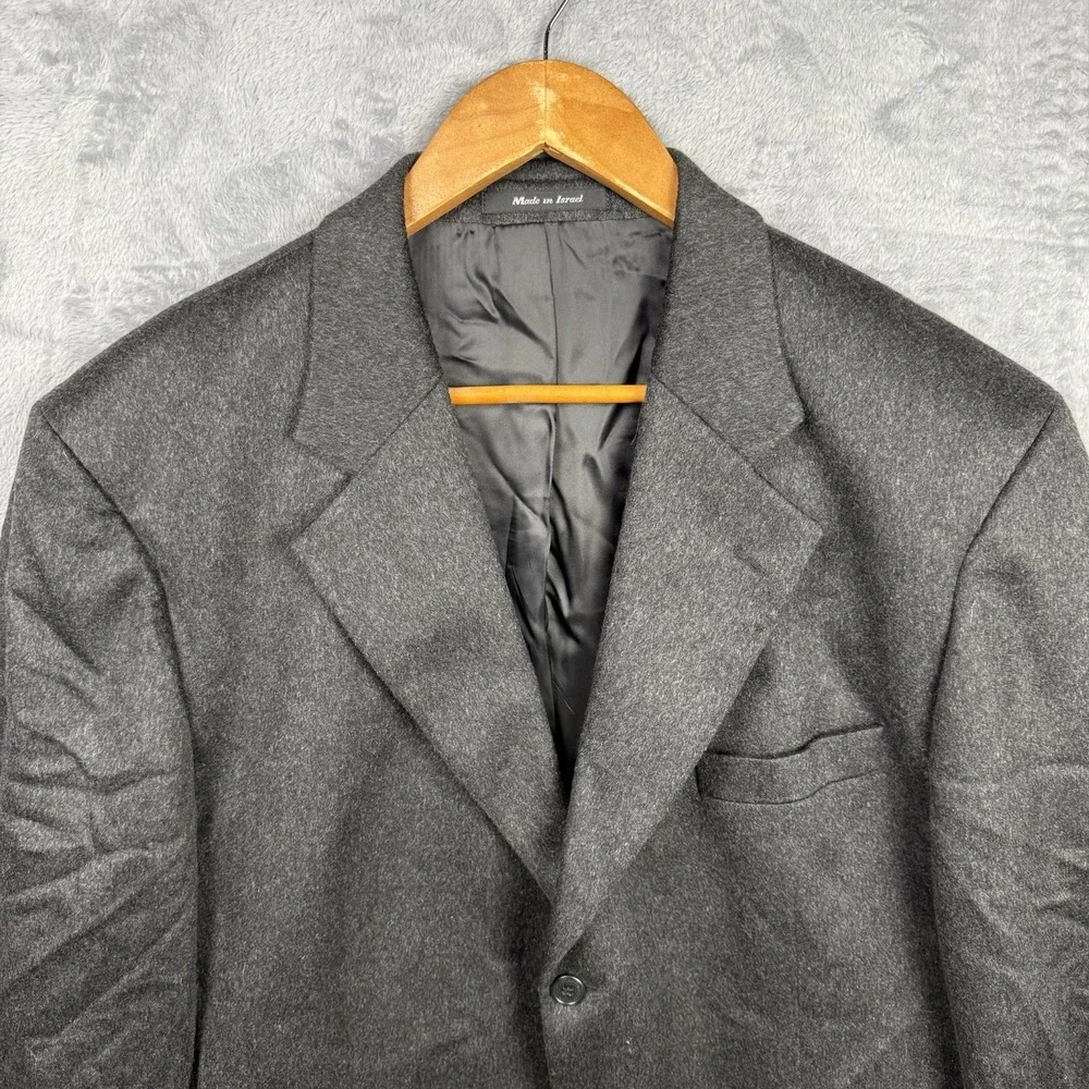 Bachrach Men's Blazer Wool Slate Gray 46L Made‎ In Israel Preppy Business Career